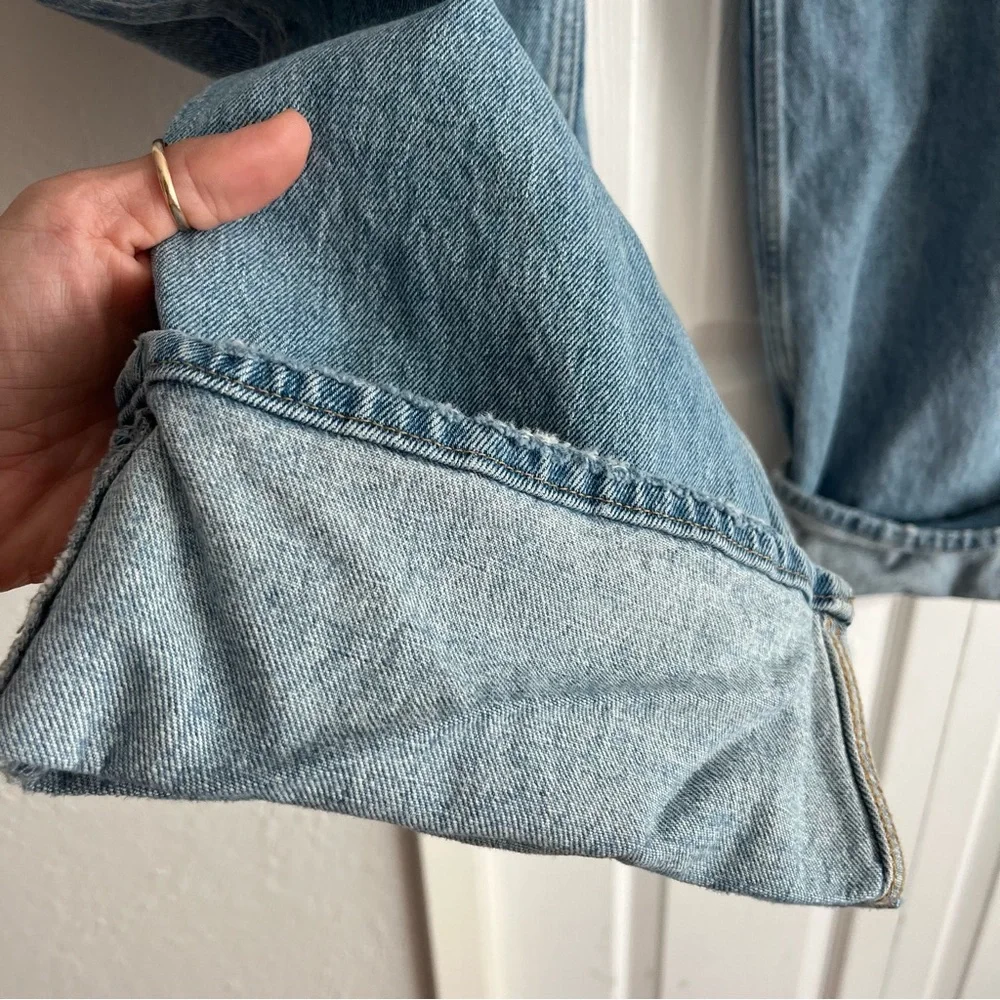 Abercrombie 32/14 LONG Cruve Love Low Rise Baggy Jeans with Cuffed Rolled Hem